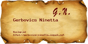 Gerbovics Ninetta névjegykártya